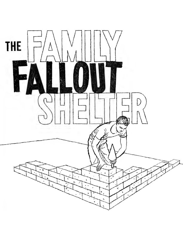 Published by the US Government Printing Office in 1959, this friendly guide to the perceived immanent threat of nuclear annihilation during the Cold War. This guide offered basic tips to the different shelters recommended, from basement shelters to underground shelters. Facts on radiation, suggestions on supplies and equipment needed and detailed blueprint style plans of shelters included with black and white illustrations throughout.