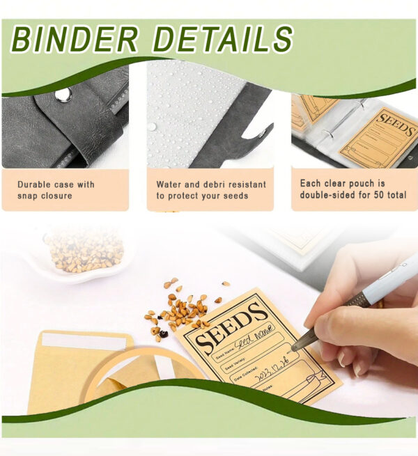 seed packets, seed organizer, organizing binder, seed binder, seed saving